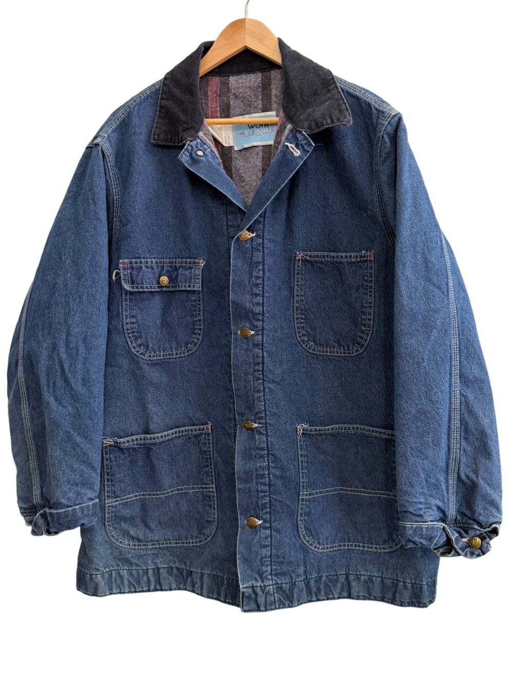 Vintage Sears Work ’n Leisure Blanket Lined Denim Chore Coat Made in USA